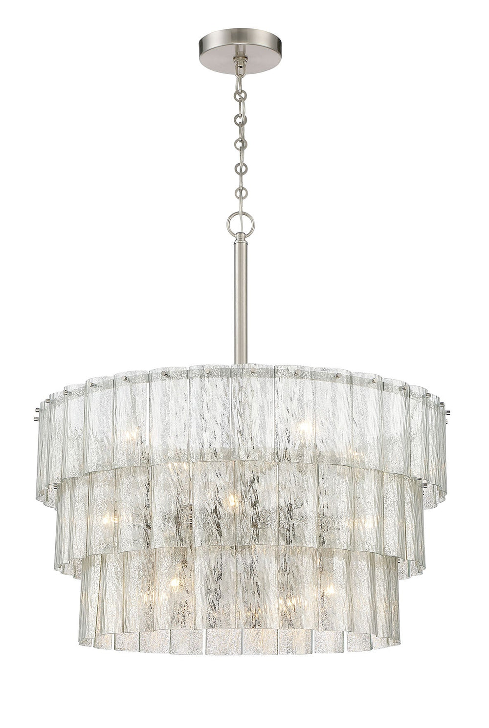 ##Antique Hardware## Museo 12 Light Pendant in Brushed Polished Nickel