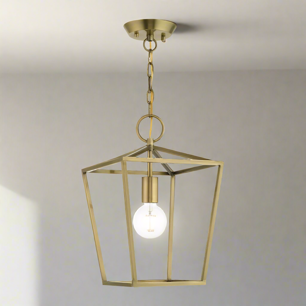 ##Antique Hardware## 1 Light Antique Brass Convertible Lantern