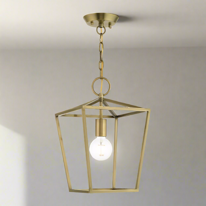##Antique Hardware## 1 Light Antique Brass Convertible Lantern