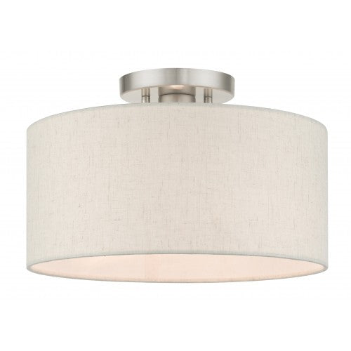 ##Antique Hardware## 1 Light Brushed Nickel Semi Flush