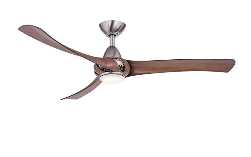 ##Antique Hardware## Droid LED Nickel Walnut Ceiling Fan