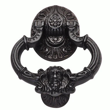 7 Inch (3 3/8 Inch c-c) Neptune Door Knocker in Solid Brass (Several Finishes Available)