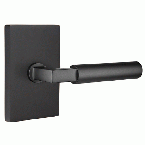 ##Antique Hardware## Brass Modern Hardware - Passage Hercules Right Handed Door Lever with Modern Rectangular Rosette in Satin Nickel - 5112HECRHUS15 - Emtek Hardware