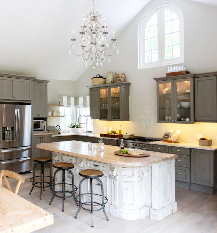 ##Antique Hardware## Ashton 9 Light Hand Cut Crystal Olde Silver Chandelier