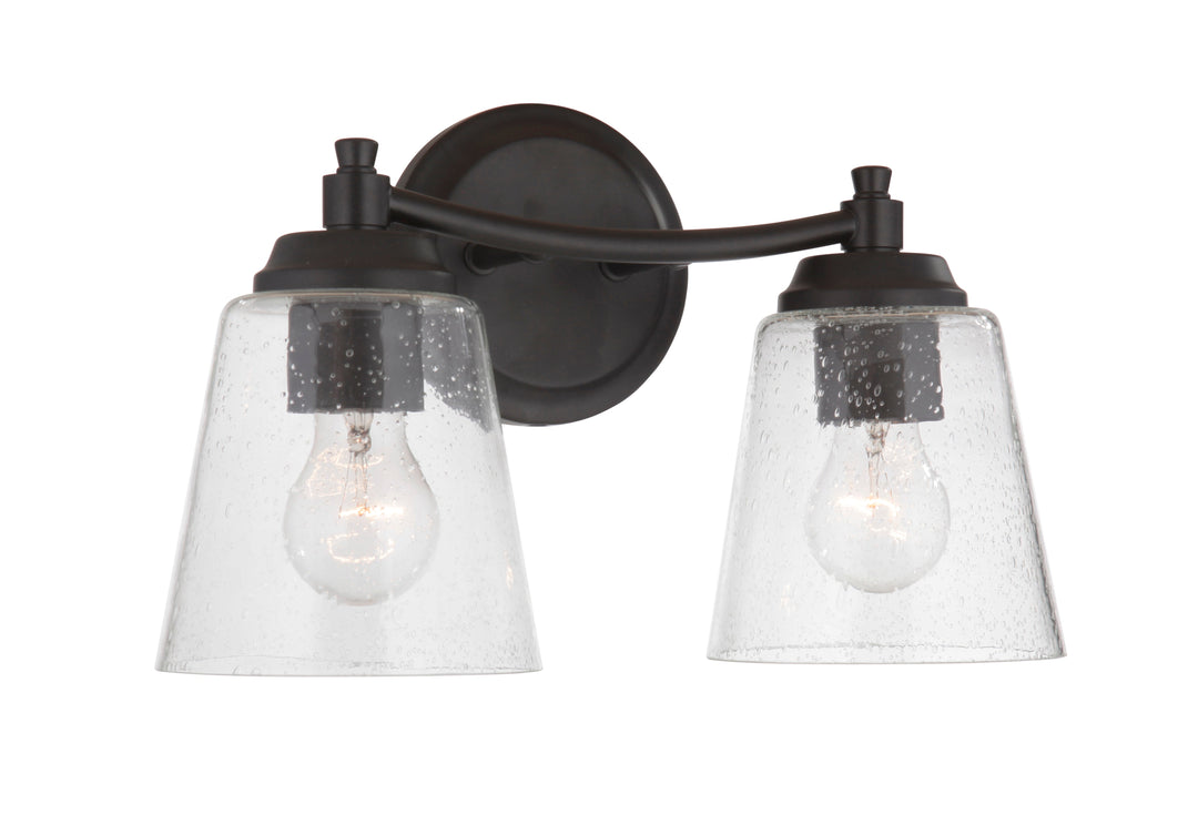 ##Antique Hardware## Tyler 2 Light Vanity in Flat Black