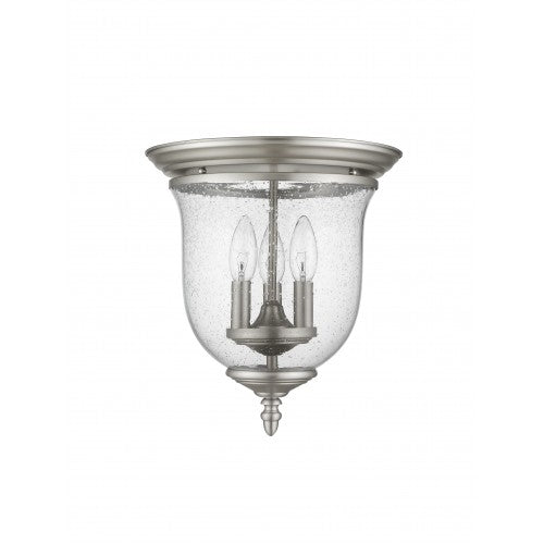 ##Antique Hardware## 3 Light Brushed Nickel Ceiling Mount