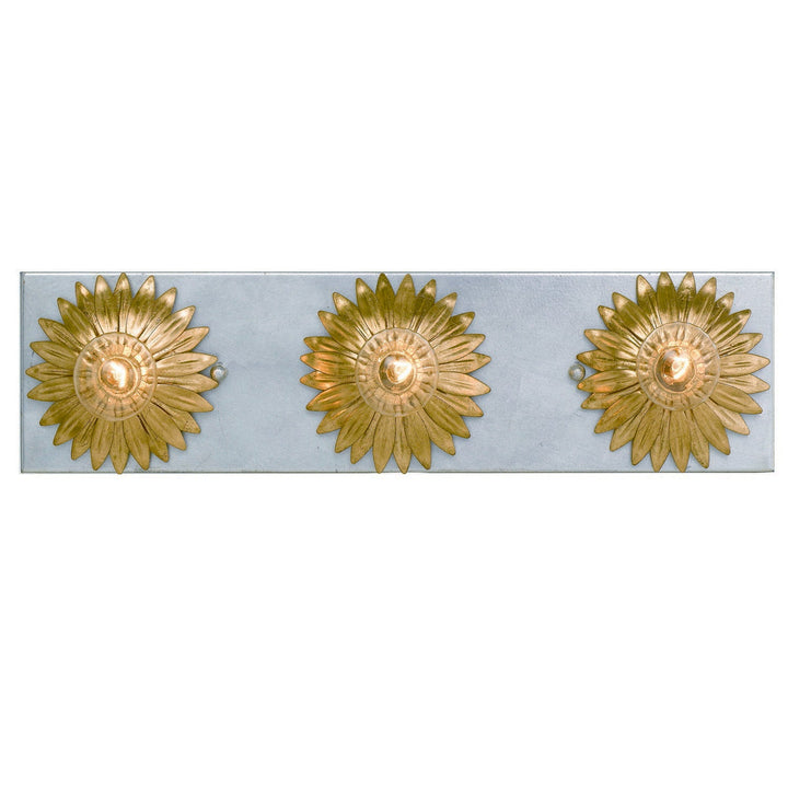 ##Antique Hardware## Broche 3 Light Antique Gold + Antique Silver Bathroom Vanity