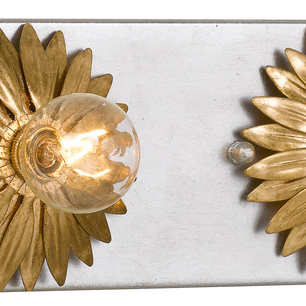 ##Antique Hardware## Broche 3 Light Antique Gold + Antique Silver Bathroom Vanity