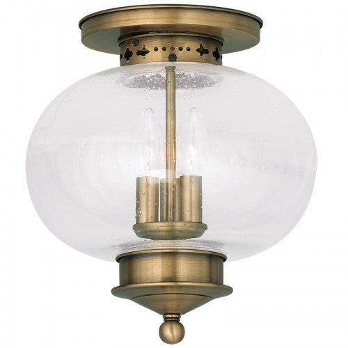 ##Antique Hardware## 3 Light Antique Brass Ceiling Mount