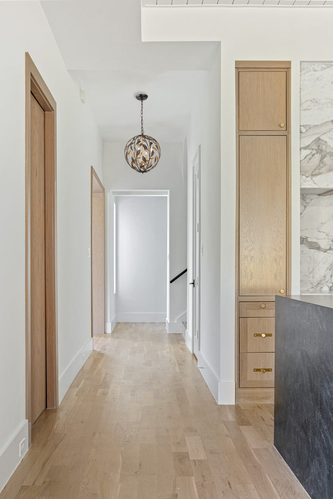 ##Antique Hardware## Broche 4 Light English Bronze + Antique Gold Sphere Mini Chandelier