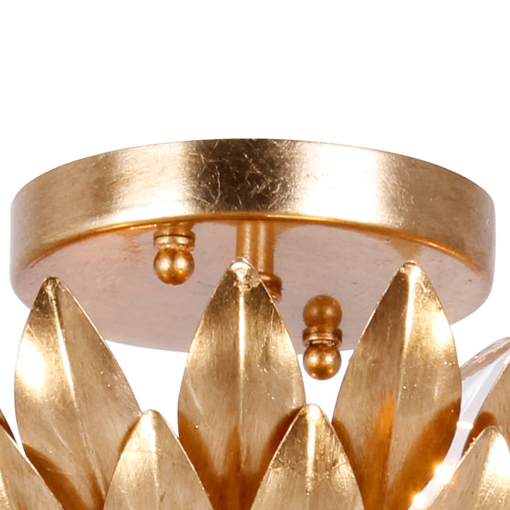 ##Antique Hardware## Broche 4 Light Antique Gold Semi Flush Mount