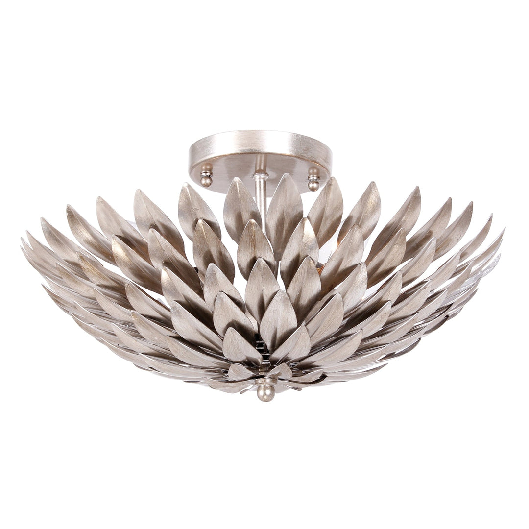 ##Antique Hardware## Broche 4 Light Antique Silver Semi Flush Mount