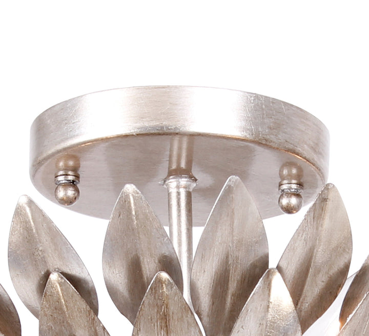 ##Antique Hardware## Broche 4 Light Antique Silver Semi Flush Mount