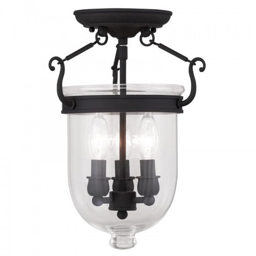 ##Antique Hardware## 3 Light Black Ceiling Mount