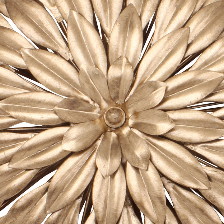 ##Antique Hardware## Broche 6 Light Antique Gold Flush Mount