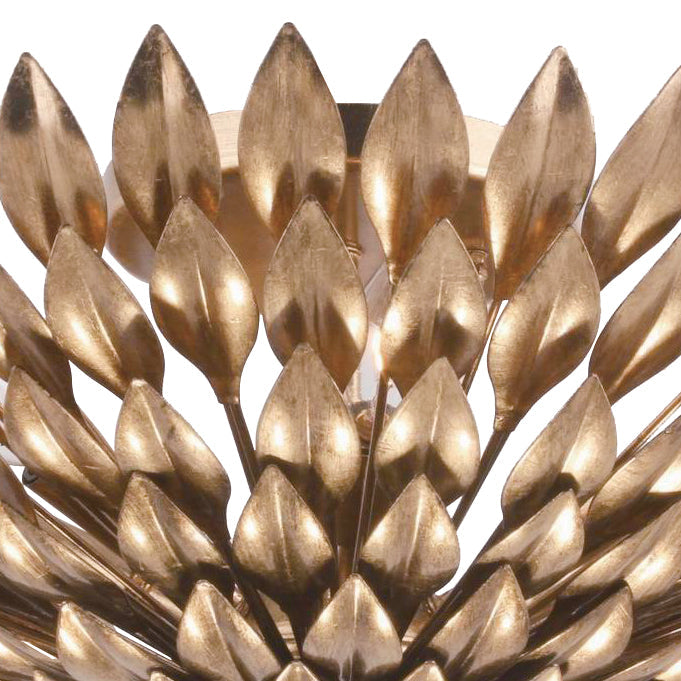 ##Antique Hardware## Broche 6 Light Antique Gold Flush Mount