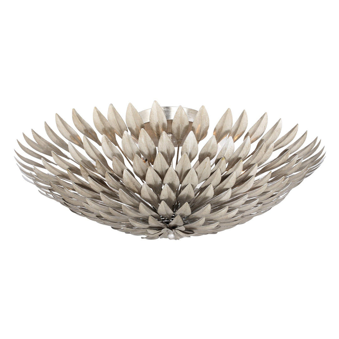 ##Antique Hardware## Broche 6 Light Antique Silver Flush Mount