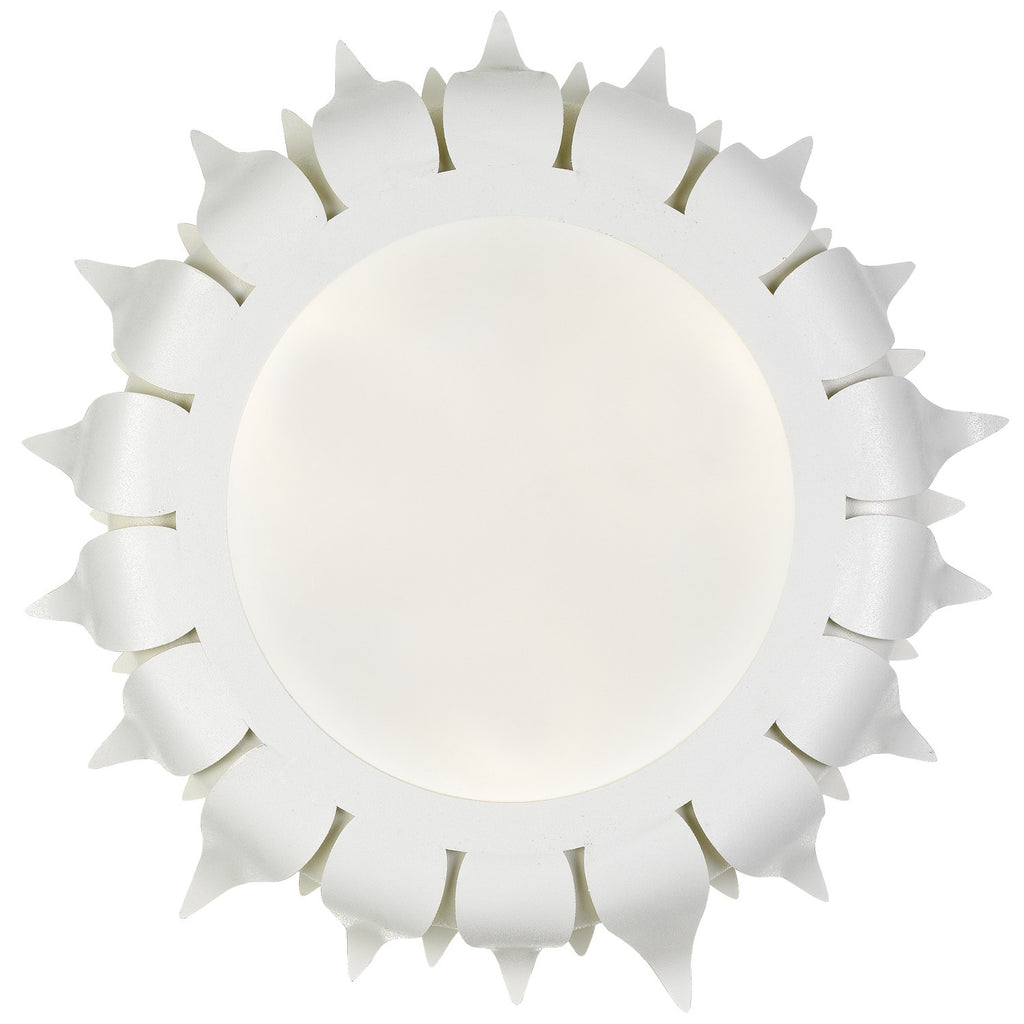 ##Antique Hardware## Broche 3 Light Matte White Flush Mount