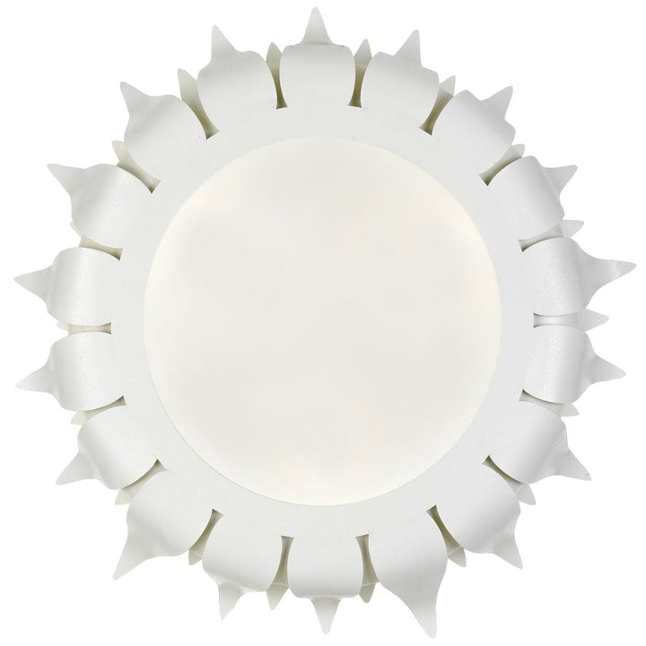 ##Antique Hardware## Broche 3 Light Matte White Flush Mount