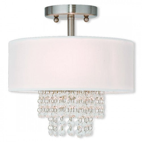 ##Antique Hardware## 2 Light Brushed Nickel Ceiling Mount