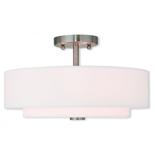 ##Antique Hardware## 3 Light Brushed Nickel Ceiling Mount