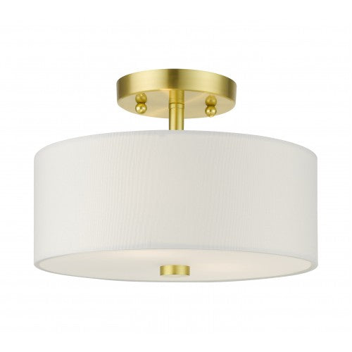 ##Antique Hardware## 2 Light Satin Brass Semi Flush