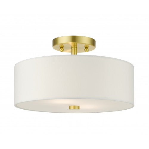 ##Antique Hardware## 2 Light Satin Brass Semi Flush
