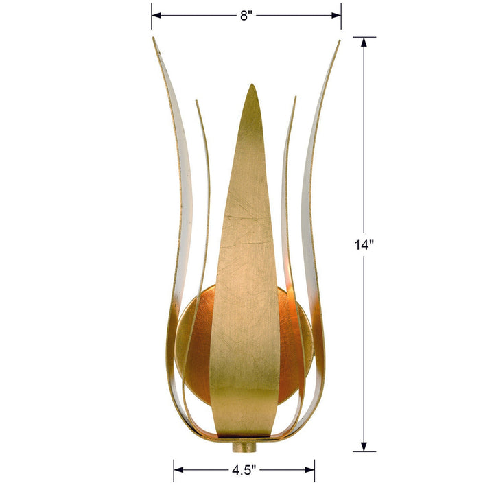 ##Antique Hardware## Broche 1 Light Antique Gold Sconce