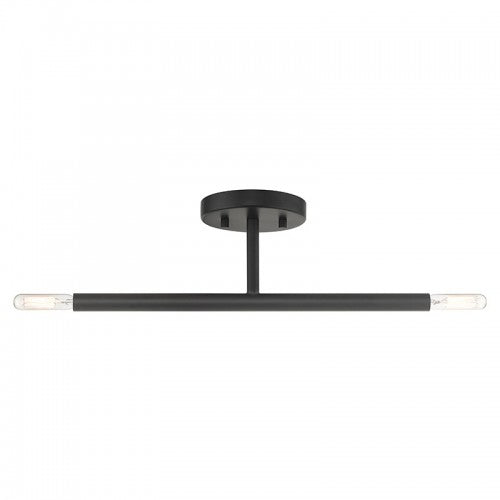 ##Antique Hardware## 2 Light Black Semi-Flush