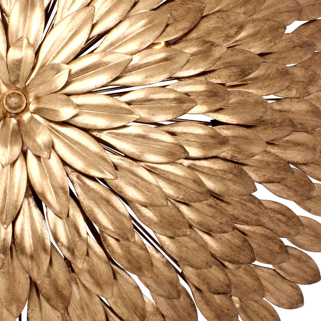 ##Antique Hardware## Broche 6 Light Antique Gold Semi Flush Mount