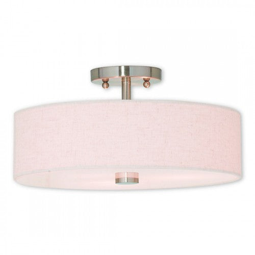 ##Antique Hardware## 3 Light Brushed Nickel Ceiling Mount