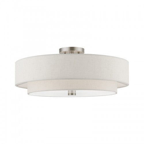 ##Antique Hardware## 5 Light Brushed Nickel Semi-Flush