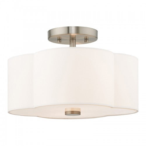 ##Antique Hardware## 2 Light Brushed Nickel Ceiling Mount