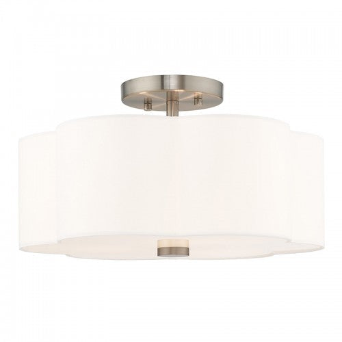 ##Antique Hardware## 3 Light Brushed Nickel Ceiling Mount