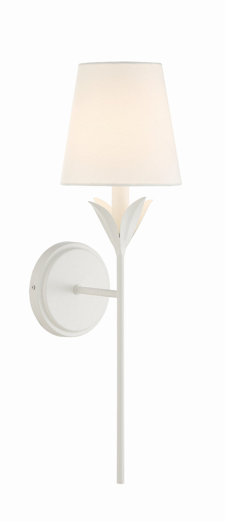 ##Antique Hardware## Broche 1 Light Matte White Sconce