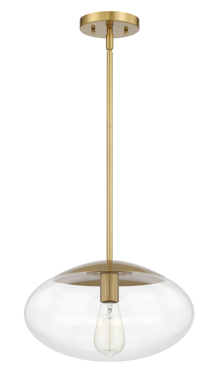 ##Antique Hardware## Gaze 1 Light 14" Pendant in Satin Brass