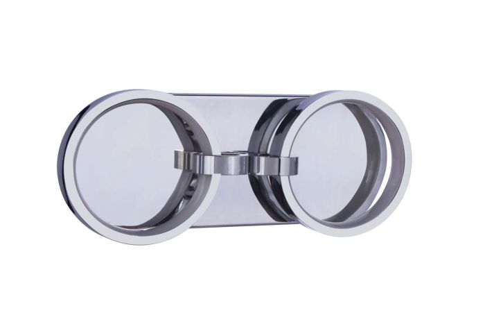 Antique Hardware Context 2 Light LED Vanity in Chrome Bath and Vanity