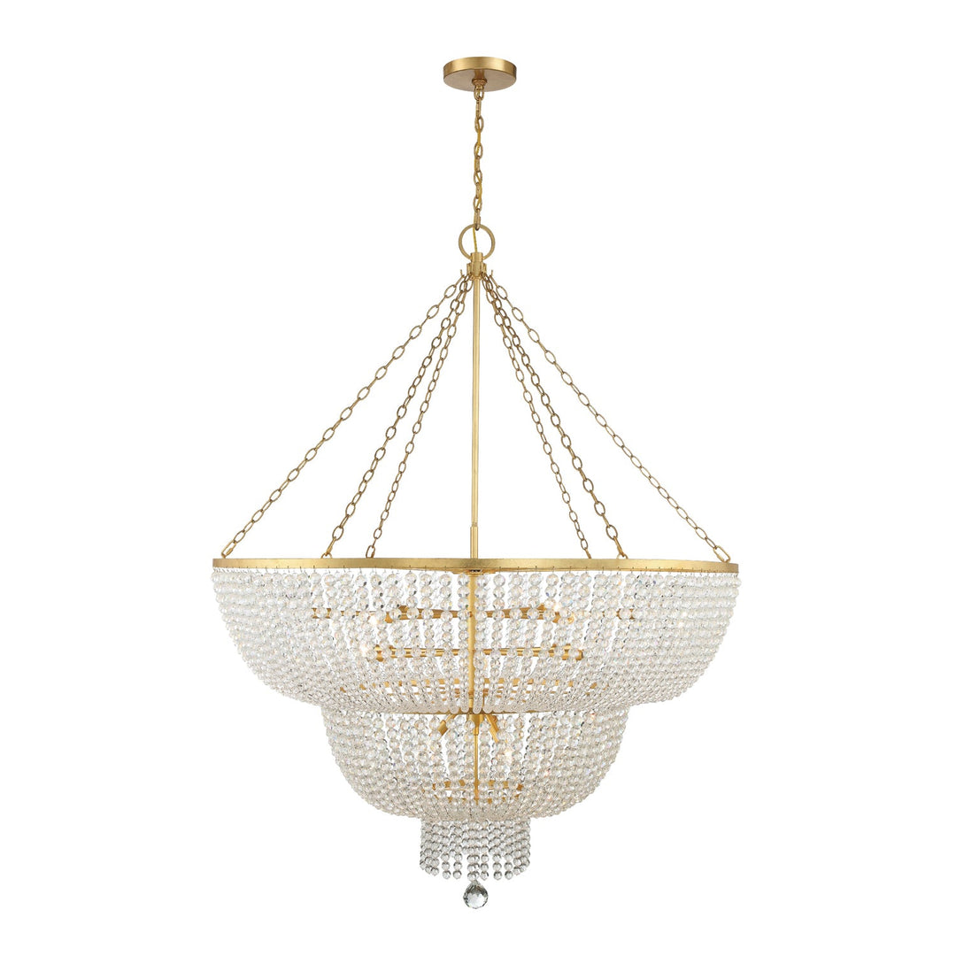 ##Antique Hardware## Rylee 15 Light Antique Gold Chandelier