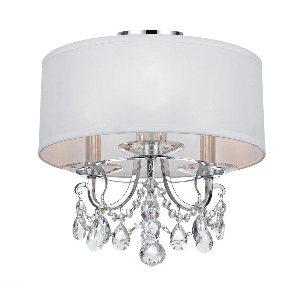 ##Antique Hardware## Othello 3 Light Polished Chrome Semi Flush Mount
