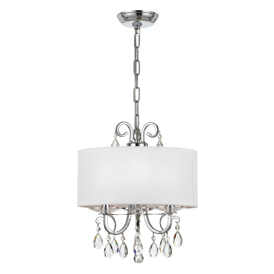##Antique Hardware## Othello 3 Light Spectra Crystal Polished Chrome Mini Chandelier