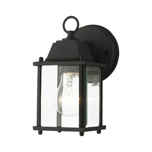 ##Antique Hardware## 1 Light Textured Black Outdoor Wall Lantern
