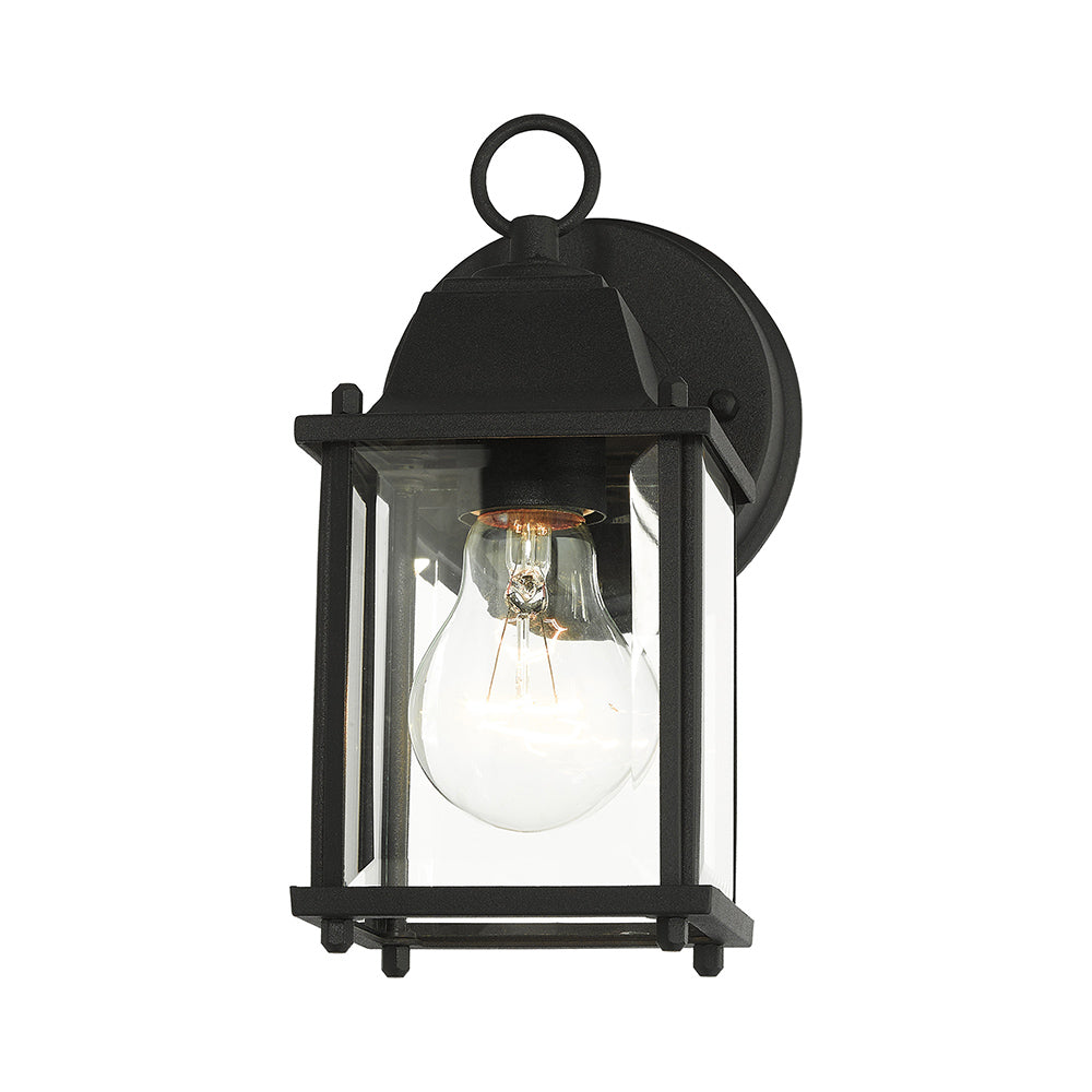 ##Antique Hardware## 1 Light Textured Black Outdoor Wall Lantern