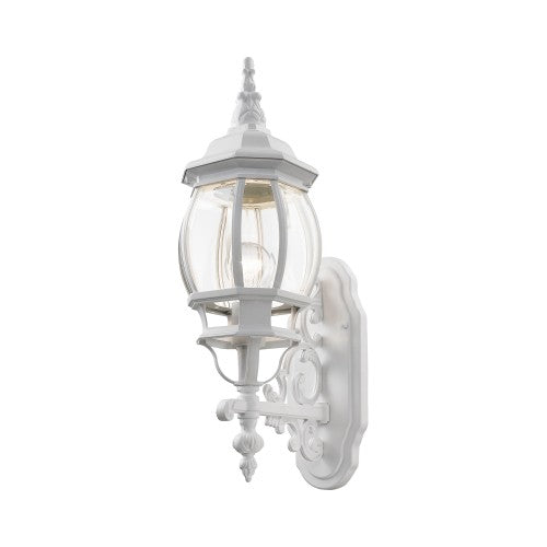 ##Antique Hardware## 1 Light Textured White Outdoor Wall Lantern
