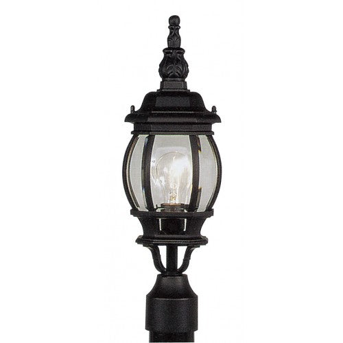 ##Antique Hardware## 1 Light Textured Black Outdoor Post Top Lantern