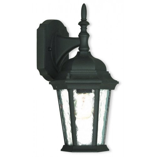 ##Antique Hardware## 1 Light Textured Black Outdoor Wall Lantern