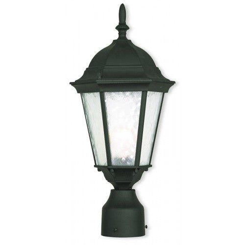 ##Antique Hardware## 1 Light Textured Black Outdoor Post Top Lantern