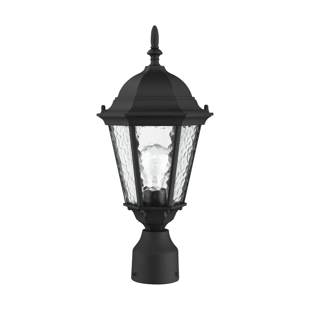 ##Antique Hardware## 1 Light Textured Black Outdoor Post Top Lantern