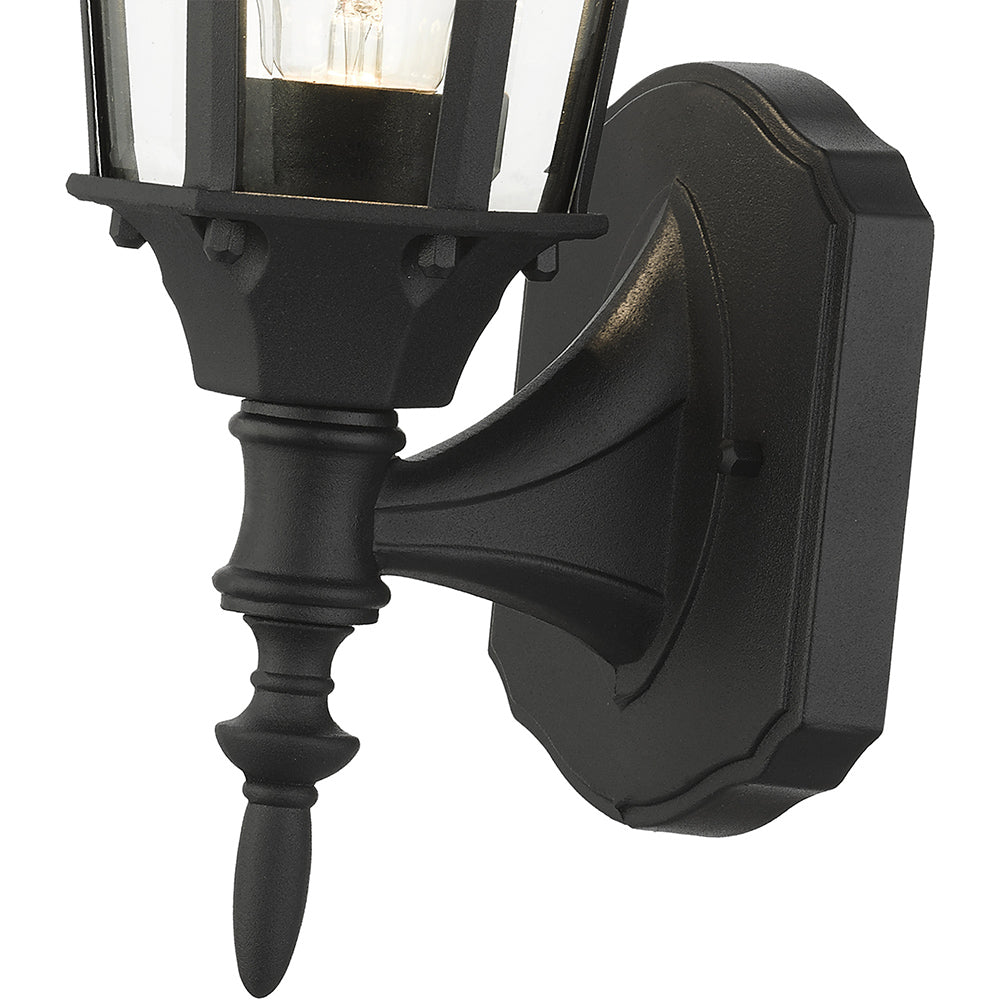 ##Antique Hardware## 1 Light Textured Black Outdoor Wall Lantern