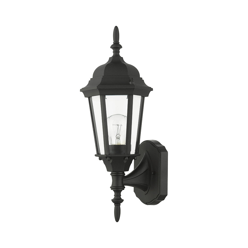 ##Antique Hardware## 1 Light Textured Black Outdoor Wall Lantern