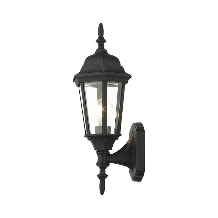 ##Antique Hardware## 1 Light Textured Black Outdoor Wall Lantern